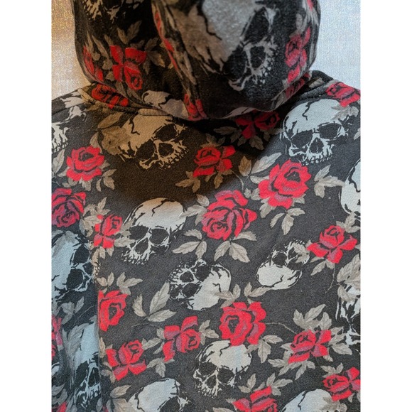 WXYZ L Skull Rose Hoodie Gothic Emo Dark Romance Fairy Witchcore Goth Grunge - Picture 4 of 6